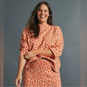 Maeve by Anthropologie Orange and Pink Sweater